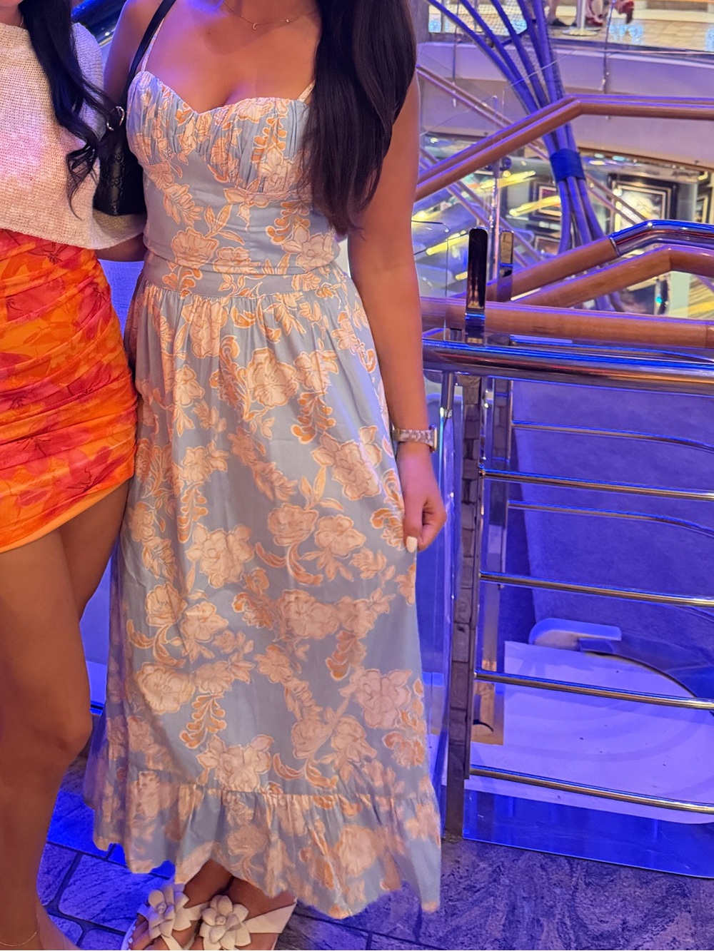 Floral cropped tank and skirt set